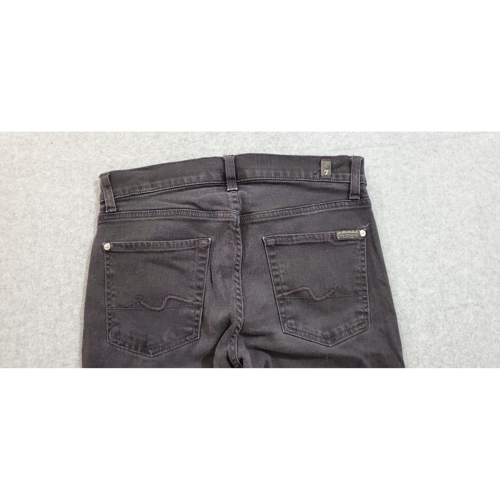 7 For All Mankind Women's Jeans Size 29 Slimmy Black Denim Cotton/Spandex Blend - Picture 3 of 7